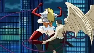 Дьявольский ангел выебал хуем и щупальцами сисястую японку в небе - смотреть хентай видео XXX