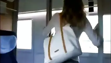 Сисястая немка сосет хуй незнакомого попутчика в поезде до Берлина