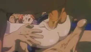 Два огромных бандита жестко трахнули и залили спермой рыжую студентку - смотреть хентай ролик