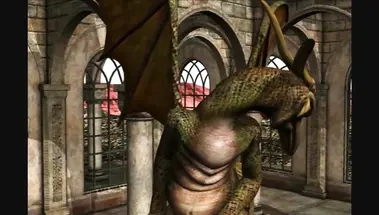 Ящерица мутант трахает фею с разноцветными крыльями