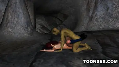 Подземное чудовище бьет студентку по лицу и жестко ебет в подземелье