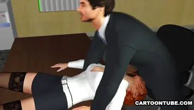 Босс дрючит рыжую секретаршу в рот и пилотку в офисе