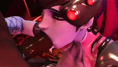 Роковая вдова отсасывает черный хуй негра из корпорации Overwatch