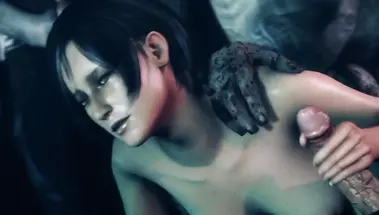 Толпа зомби пустили по кругу связанную Аду Вонг из Resident Evil