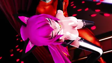 Красный Дьявол в маске дрючит стриптизершу в VIP-комнате - хентай XXX со стриптизершей