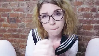 Чавкающий минет без рук до проглота от россиянки Deepbunnyhole