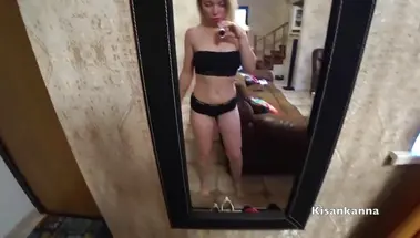 Прощальный минет россиянки с финалом на буфера в лифчике