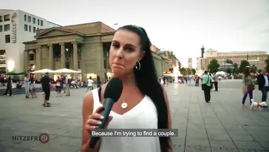 Случайные порно актеры: немецкая пара с улицы ебется стоя и на весу