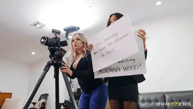 Азиатка суфлер Лулу Чу трахается с негром ведущим программы Morning Wood от Браззерс