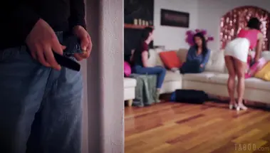 Отчим и сводный брат ебут сестру и ее подружек на вечеринке в честь 19-летия (с переводом)